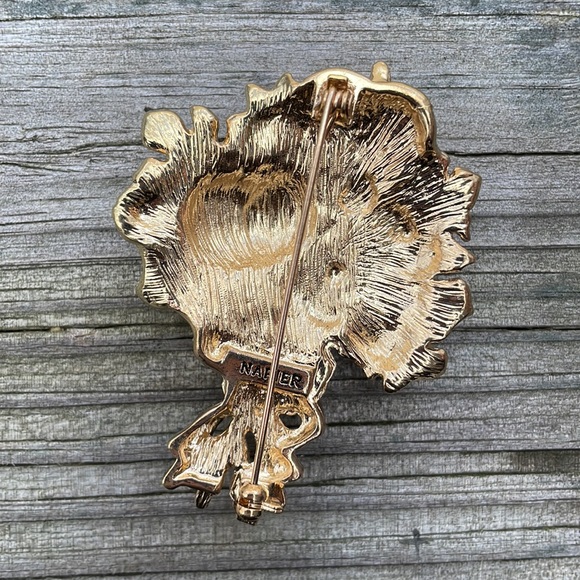 ⚜️Napier Fall Harvest Pumpkins & Floral Bouquet Crystal Pin Brooch! NWOT! - Picture 3 of 4